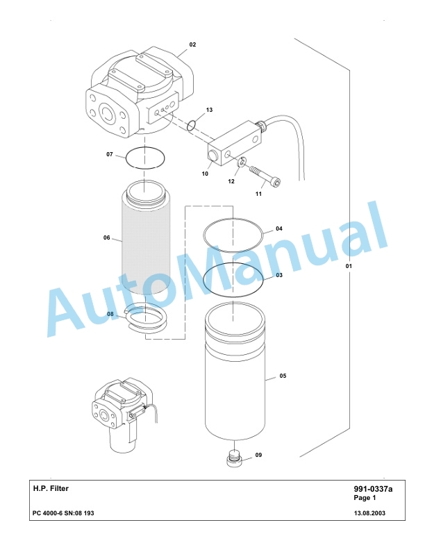 Komatsu PC4000-6 Hydraulic Excavator Parts Manual G08193-5