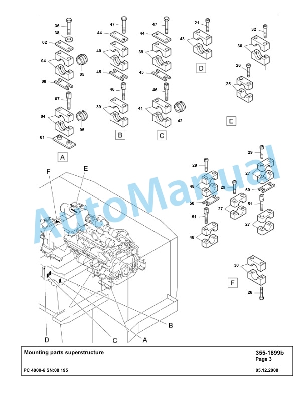 Komatsu PC4000-6 Hydraulic Excavator Parts Manual G08195-3