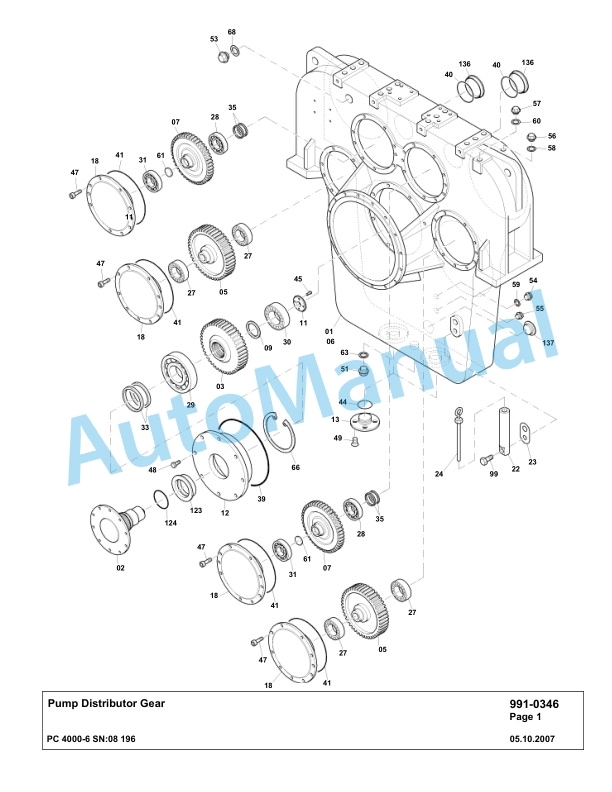 Komatsu PC4000-6 Hydraulic Excavator Parts Manual G08196-5