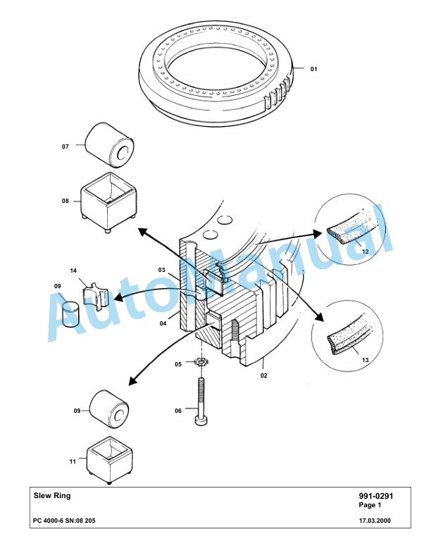 Komatsu PC4000-6 Hydraulic Excavator Parts Manual G08205-5