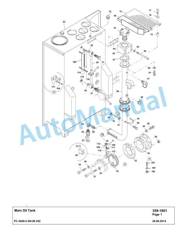 Komatsu PC4000-6 Hydraulic Excavator Parts Manual G08252-3