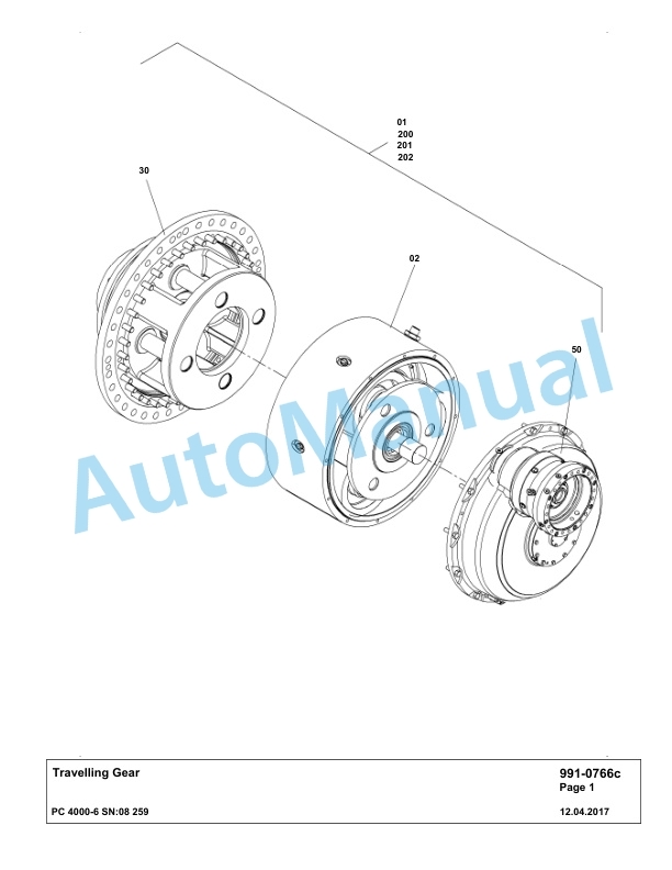 Komatsu PC4000-6 Hydraulic Excavator Parts Manual G08259-5