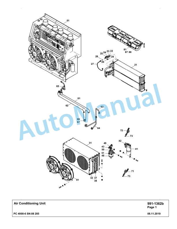 Komatsu PC4000-6 Hydraulic Excavator Parts Manual G08285-5