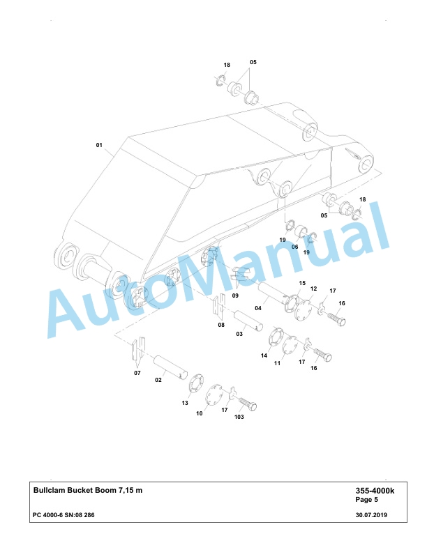 Komatsu PC4000-6 Hydraulic Excavator Parts Manual G08286-2