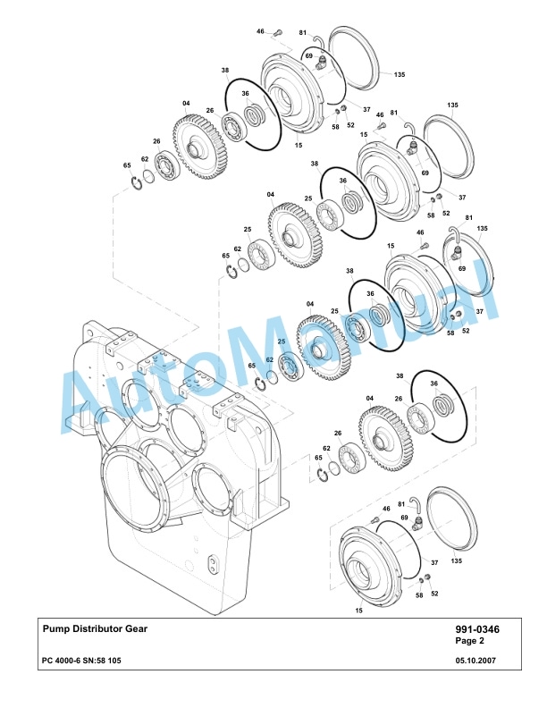 Komatsu PC4000-6 Hydraulic Excavator Parts Manual G58105-5