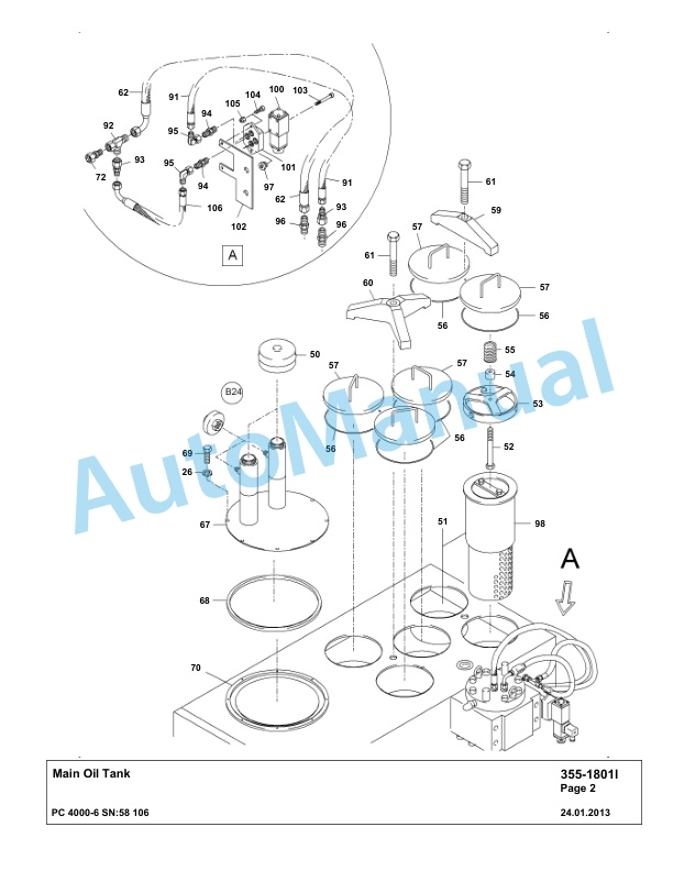Komatsu PC4000-6 Hydraulic Excavator Parts Manual G58106-2