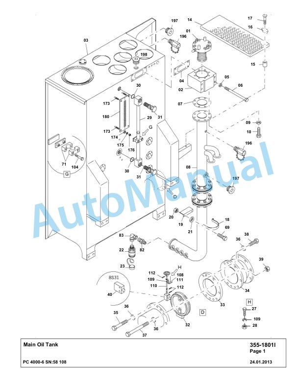 Komatsu PC4000-6 Hydraulic Excavator Parts Manual G58108-2