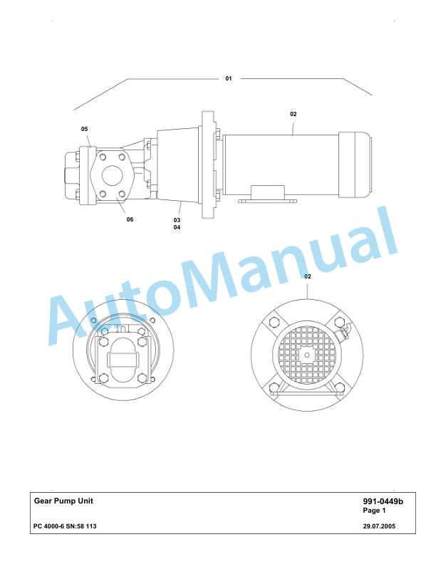 Komatsu PC4000-6 Hydraulic Excavator Parts Manual G58113-5