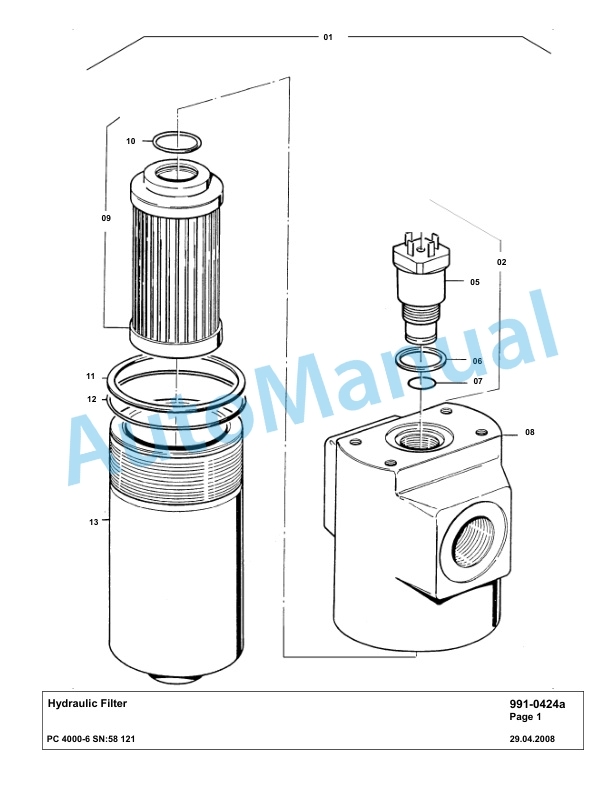 Komatsu PC4000-6 Hydraulic Excavator Parts Manual G58121-5