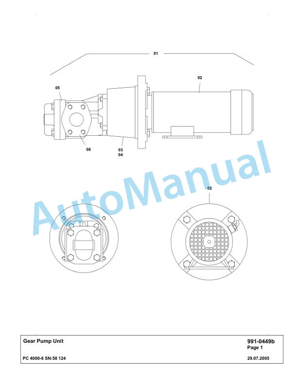 Komatsu PC4000-6 Hydraulic Excavator Parts Manual G58124-5