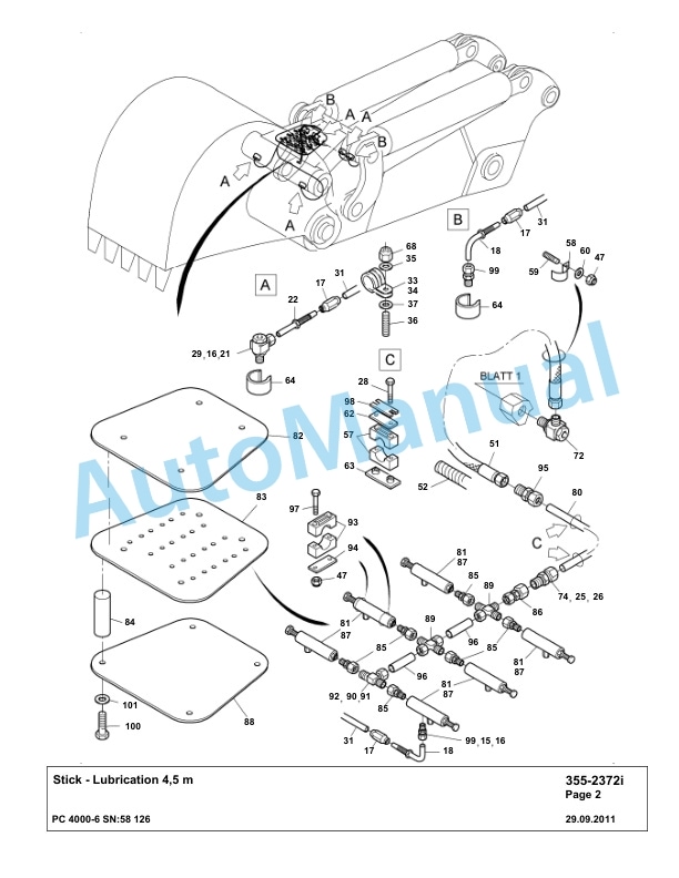 Komatsu PC4000-6 Hydraulic Excavator Parts Manual G58126-4