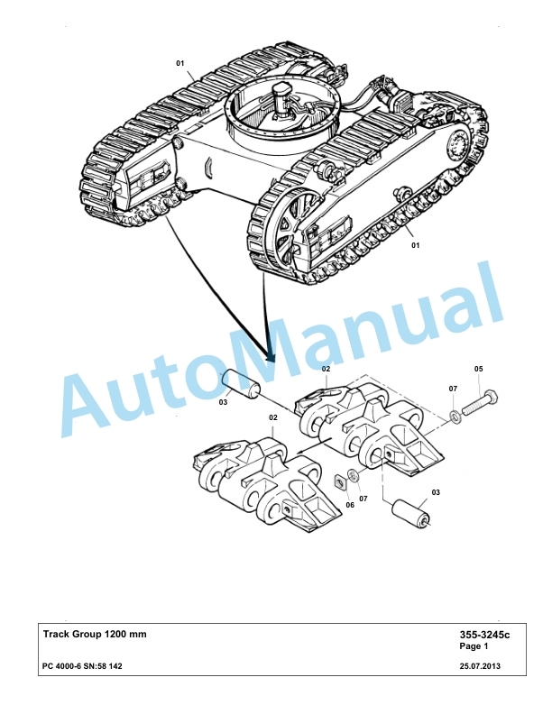 Komatsu PC4000-6 Hydraulic Excavator Parts Manual G58142-4