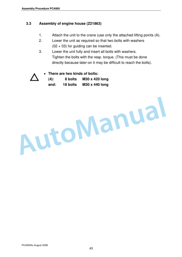 Komatsu PC4000-6 Hydraulic Mining Excavator General Assembly Procedure Manual-3