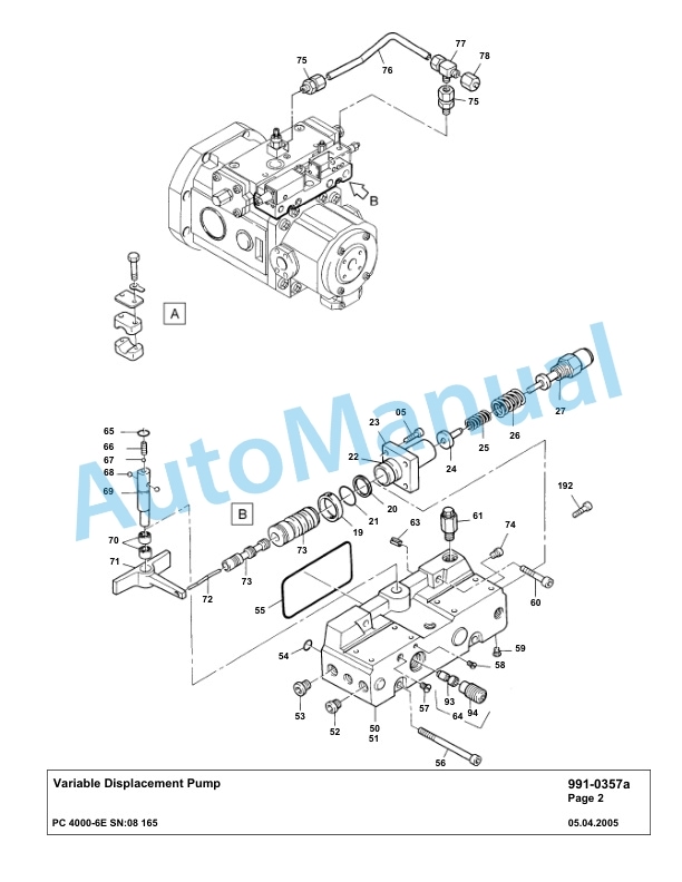 Komatsu PC4000-6E Hydraulic Excavator Parts Manual G08165-5