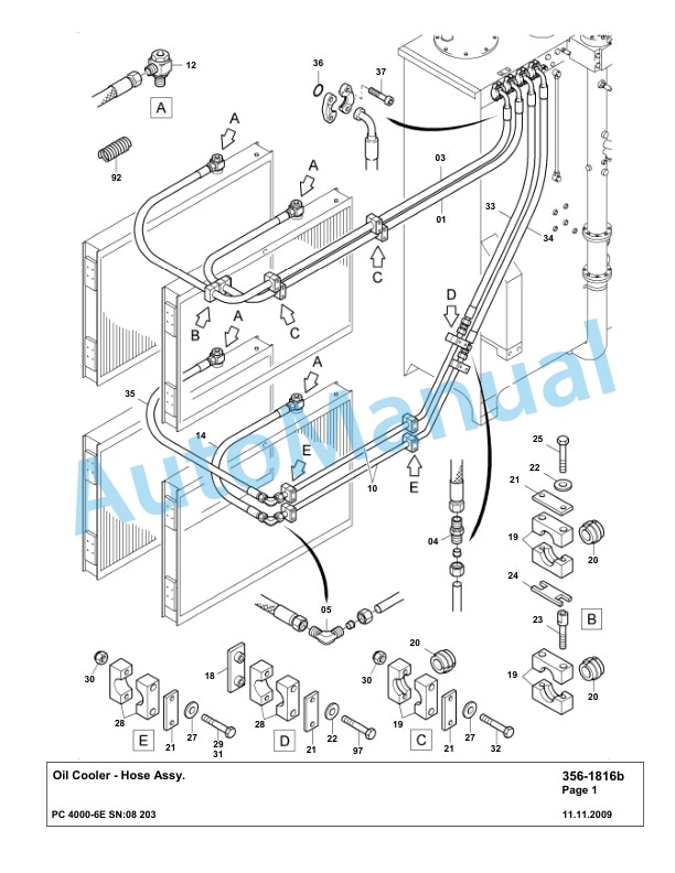 Komatsu PC4000-6E Hydraulic Excavator Parts Manual G08203-3