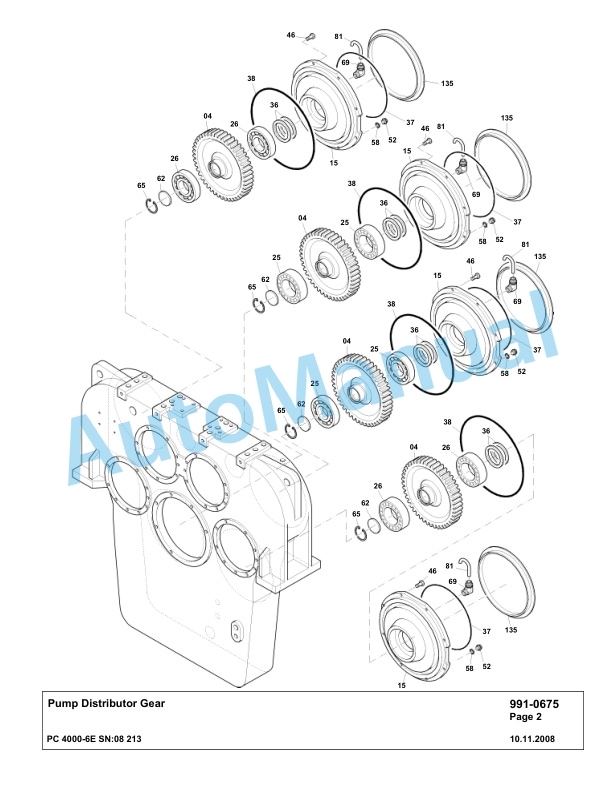 Komatsu PC4000-6E Hydraulic Excavator Parts Manual G08213-5