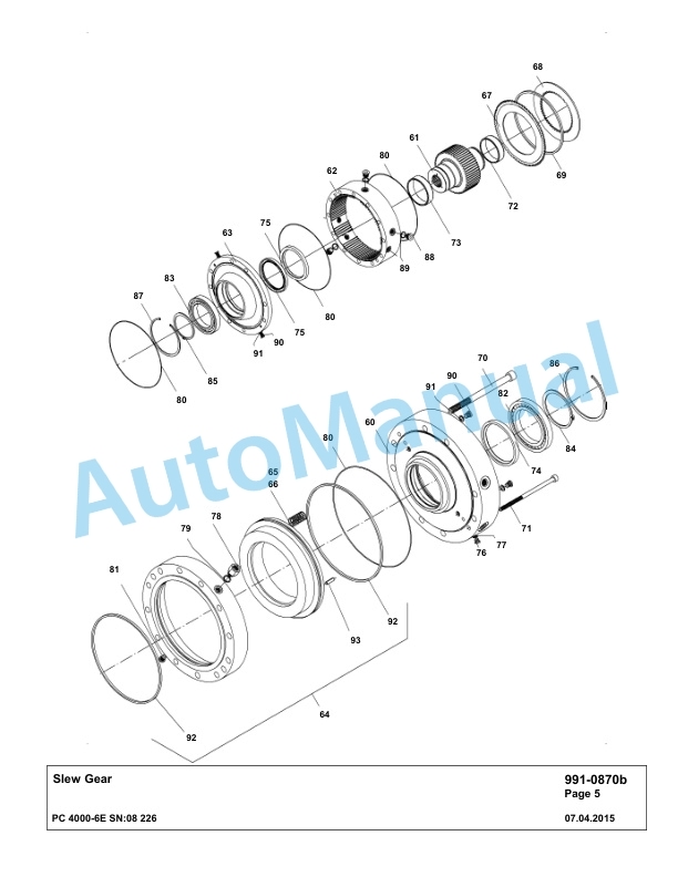 Komatsu PC4000-6E Hydraulic Excavator Parts Manual G08226-5