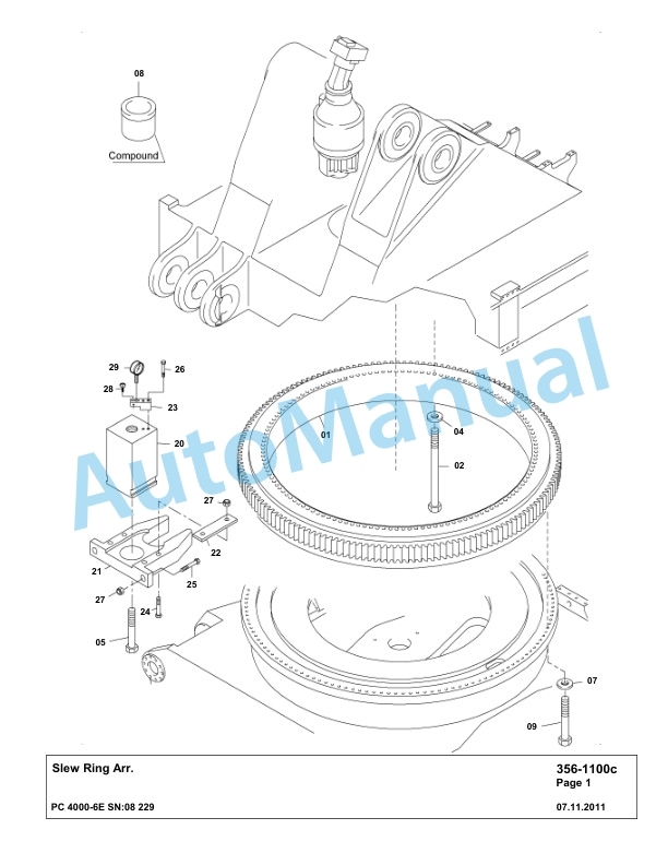 Komatsu PC4000-6E Hydraulic Excavator Parts Manual G08229-3