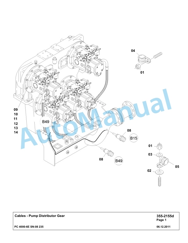Komatsu PC4000-6E Hydraulic Excavator Parts Manual G08235-2