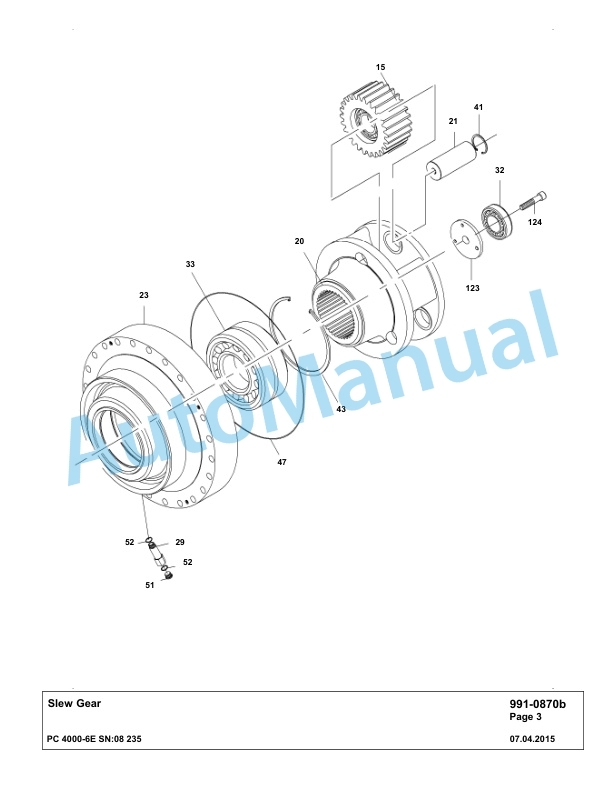 Komatsu PC4000-6E Hydraulic Excavator Parts Manual G08235-5
