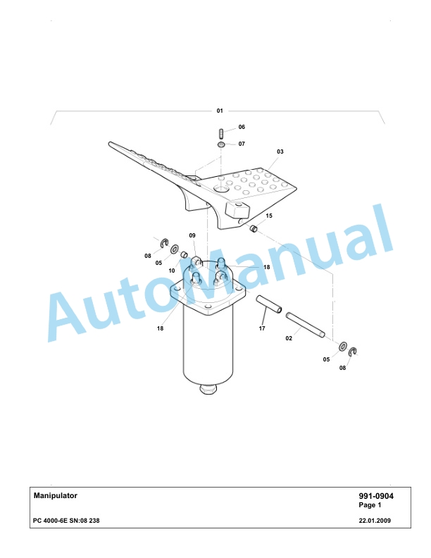Komatsu PC4000-6E Hydraulic Excavator Parts Manual G08238-5