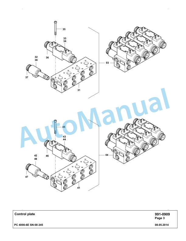 Komatsu PC4000-6E Hydraulic Excavator Parts Manual G08245-5