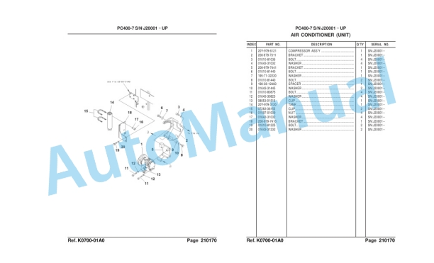 Komatsu PC400SE-7, PC400LCSE-7 Hydraulic Excavator Parts Manual LEPBP40702-3