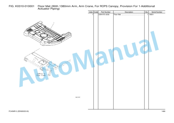 Komatsu PC40MR-3, 4D88E-6 Parts Manual ZEN00025-00-4