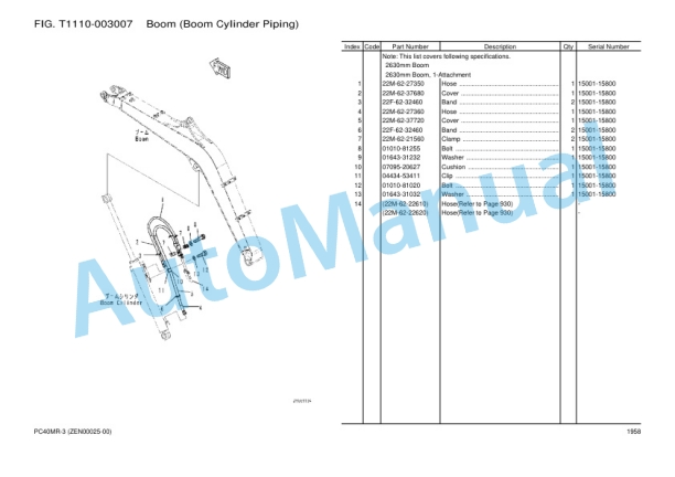 Komatsu PC40MR-3, 4D88E-6 Parts Manual ZEN00025-00-5