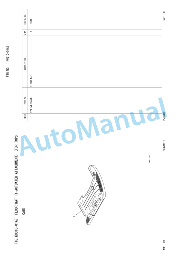Komatsu PC40MRX-1 Hydraulic Excavator Parts Manual PEPB056106-3