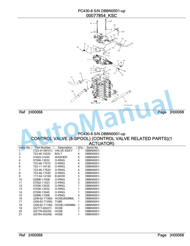 Komatsu PC430-8 Hydraulic Excavator Parts Manual DBBN0001-up-2