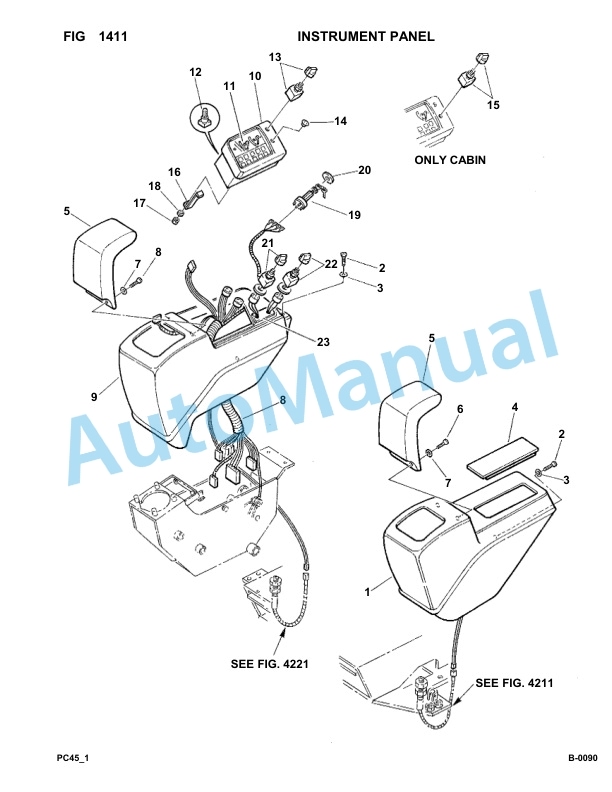 Komatsu PC45-1 Hydraulic Excavator Parts Manual F1001-UP-2
