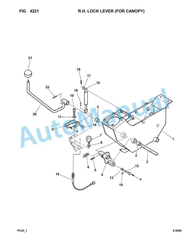 Komatsu PC45-1 Hydraulic Excavator Parts Manual F1001-UP-3