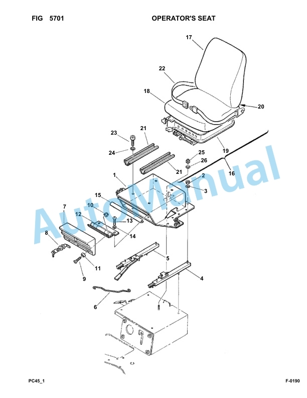Komatsu PC45-1 Hydraulic Excavator Parts Manual F1001-UP-4