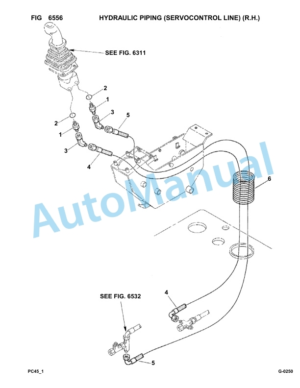 Komatsu PC45-1 Hydraulic Excavator Parts Manual F1001-UP-5