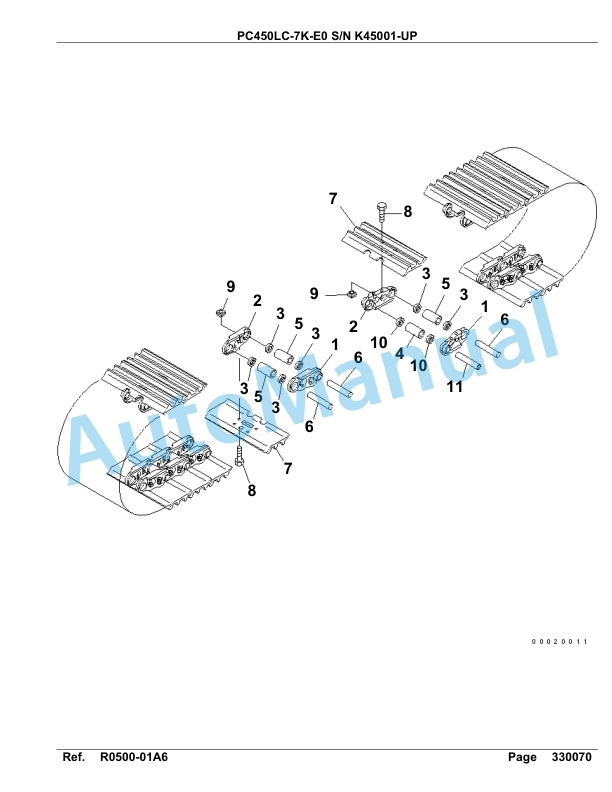 Komatsu PC450LC-7K-E0 Hydraulic Excavator Parts Manual K45001-UP-4