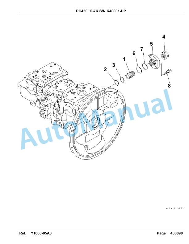 Komatsu PC450LC-7K Hydraulic Excavator Parts Manual SAA6D1DU-5