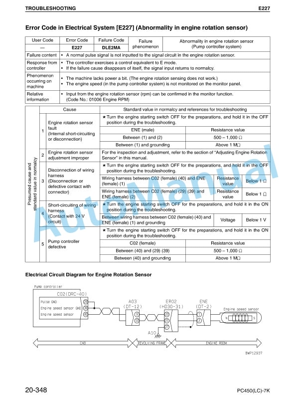 Komatsu PC450LC-7K Troubleshooting Wiring Diagrams Manual 2 Komatsu PC450LC-7K Troubleshooting Wiring Diagrams Manual-2