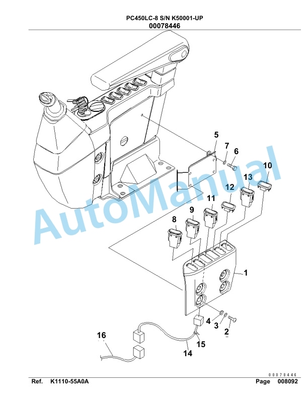 Komatsu PC450LC-8 Hydraulic Excavator Parts Manual SAA6D1NU-3