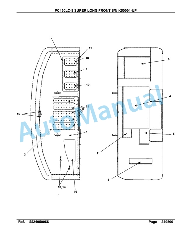 Komatsu PC450LC-8 Super Long Front Hydraulic Excavator Parts Manual K50001-up-3