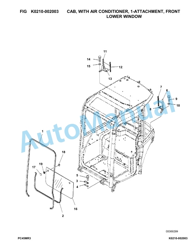 Komatsu PC45MR-3 Hydraulic Excavator Parts Manual F30003-UP-3
