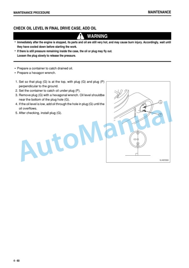 Komatsu PC45MR-3, PC55MR-3 Compact Hydraulic Excavator Operation and Maintenance Manual TEN00666-09-5