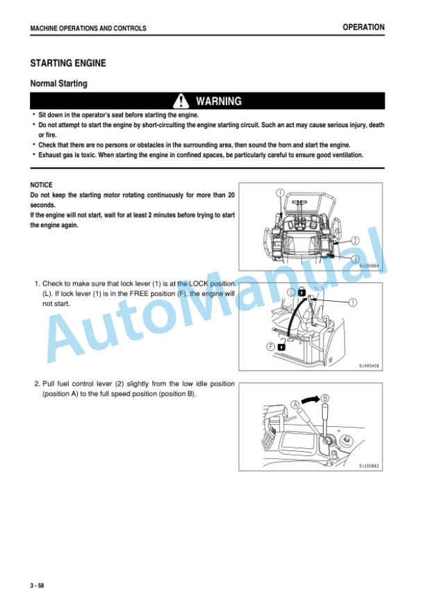 Komatsu PC45MR-3, PC55MR-3 Compact Hydraulic Excavator Operation and Maintenance Manual TEN01129-00-3