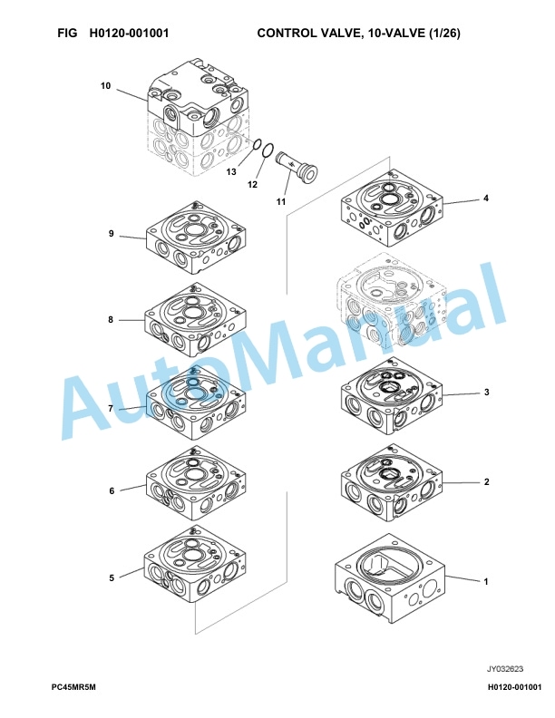 Komatsu PC45MR-5M0 Hydraulic Excavator Parts Manual F50002-UP-2