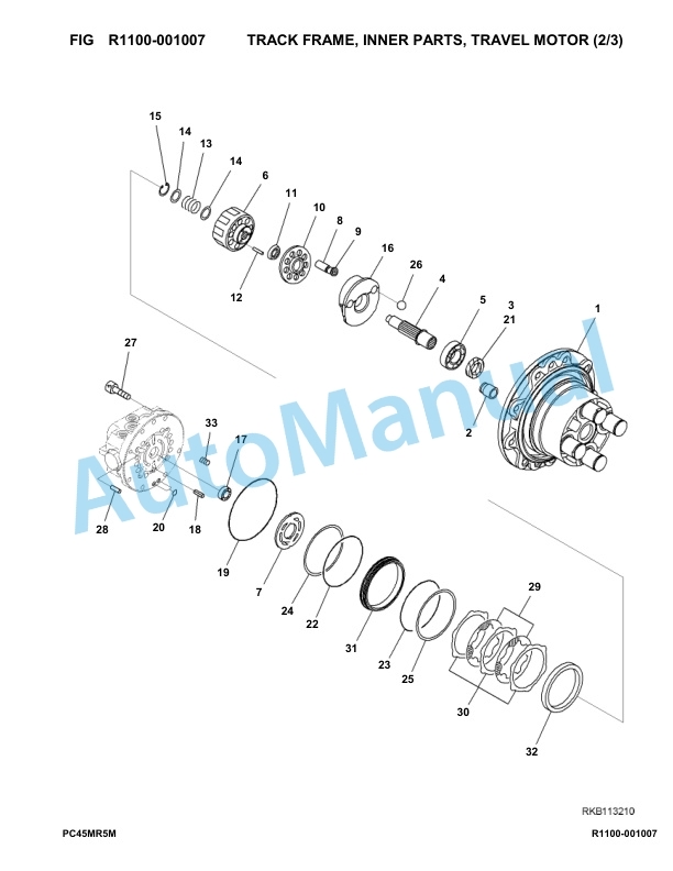Komatsu PC45MR-5M0 Hydraulic Excavator Parts Manual F50002-UP-5