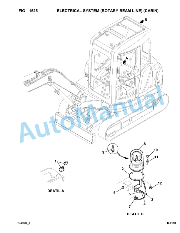 Komatsu PC45R-8 DELUXE Hydraulic Excavator Parts Manual F20666-UP-2