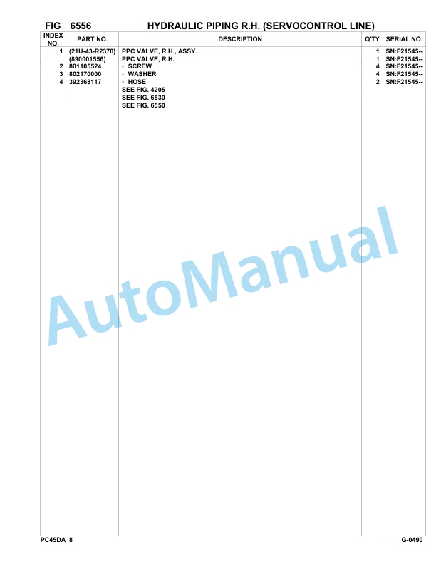 Komatsu PC45R-8 DELUXE Hydraulic Excavator Parts Manual F21251-up-5