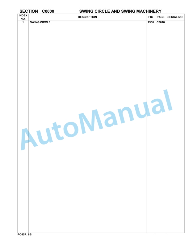 Komatsu PC45R-8 Hydraulic Excavator Parts Manual F22295-up-2
