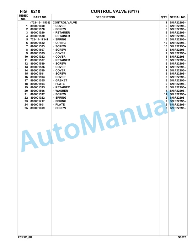 Komatsu PC45R-8 Hydraulic Excavator Parts Manual F22295-up-4