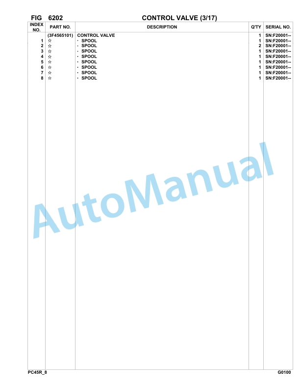Komatsu PC45R-8 Hydraulic System Parts Manual F20001-up-4